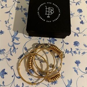 Set of four Bourbon & Bowtie bangles